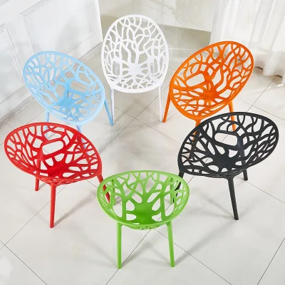Cheap Chair  PP Plastic Dining Chairs Gridded Home Furniture for Restaurant Hotel Dining Room Bar Kitchen Mall