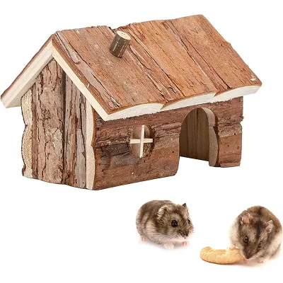 Solid Wood Hamster Cage Wooden Hamster Villa Home Hamster Home