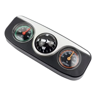 New 3-in-1 Multi-function Car Compass Multi-functional Car Decoration with Thermometer and Hygrometer