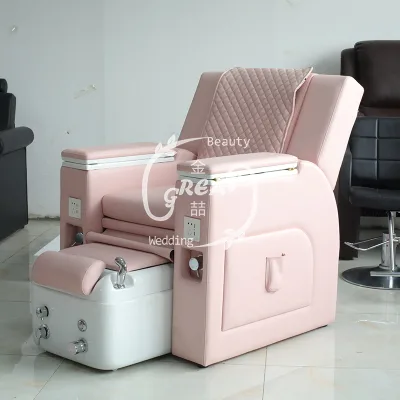 Great Factory High Quality Beauty Nail Furniture Baby Pink Jet Pump No Plumbing Electric Massage Spa Pedicure Chair