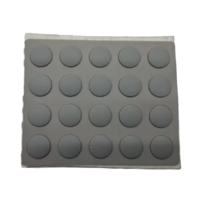 Silicone rubber foot with adhesive