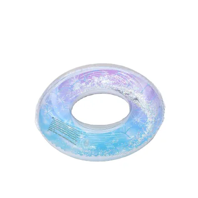B01 Summer Hot Sale Inflatable Starry PVC Swimming Ring for Women Durable 60-100cm Size Glitter Design for Water Amusement