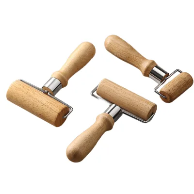 Single-ended Wooden Flour Roller Kitchen Thick Wooden Handle Rolling Pin Bread Roller Effortless Rolling Stick Baking Tool