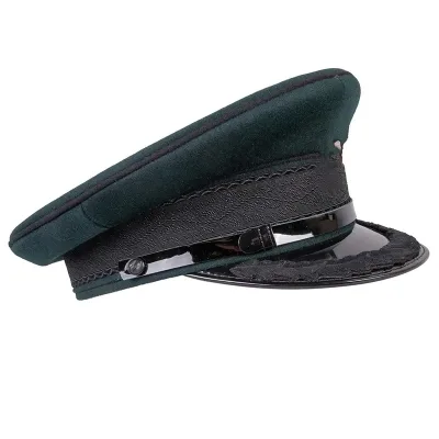 Wholesale Custom Officers Cap USA Hand Embroidered With Eagle Bullion Leaves Embroidery Visor Service Cap