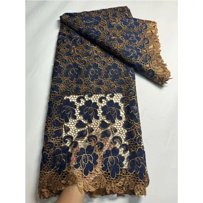 African Rhinestone Embroidered Tulle Lace Trim Fabric for Needlework Cotton Fabric