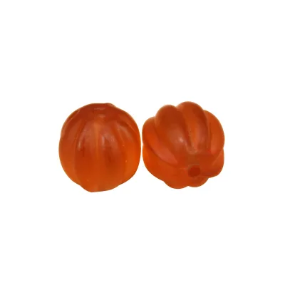 12mm Frosted Pumpkin Lampwork Glass Beads for Jewelry Making Bulk DIY