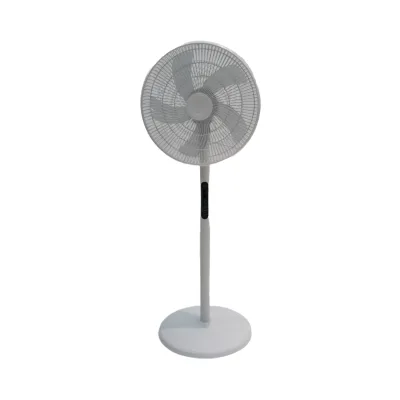 16-Inch Copper Wire Motor White Plastic Household Stand Fan Remote Control Electric Power Source Mechanical Control for Hotels