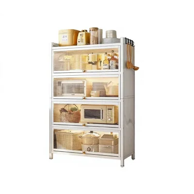 Multi Level Steel Storage Cabinet With Sliding Glass Doors Durable Simple Home Bedroom Furniture