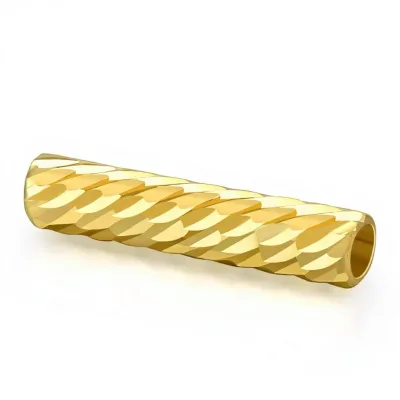 18k Gold DIY Handmade Perforated Small Loose Horizontal Tube Beads Rose Gold AU750 China