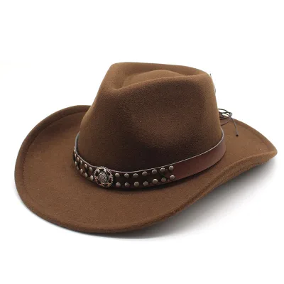 Large Cowboy Hat Wide Brim Unisex Wholesale Sunscreen Breathable Warm Imitated Cashmere Cowboy Hat