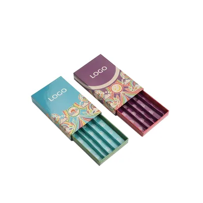 Custom 5 Pack Eco-Friendly Child Resistant  Rolling Packaging Box with Dividers Matt Lamination Portable Rigid Drawer Box
