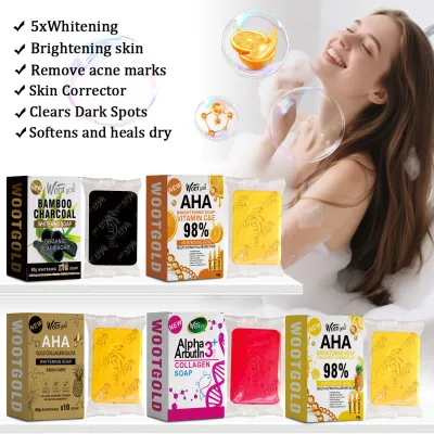 Vitamin E Kojic Acid Lemon Alpha Arbutin Handmade Solid Bar Soap-Hydrating Whitening Antiseptic Cleanser Face Body All Skin-M