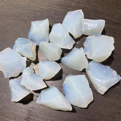 Wholesale Precious Natural Rough Roller Crystal White Opal Rough Stone Tumbled Stone