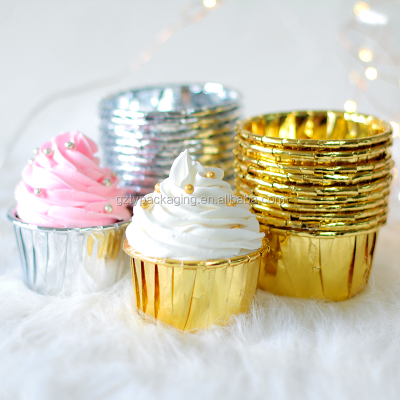 Gold Silver Cupcake Paper Baking Cups for Cake Decoration