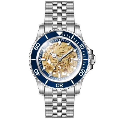 OEM Classical 316L Steel Japan Miyota 8N24 Automatic Movement Skeleton Mechanical Watch