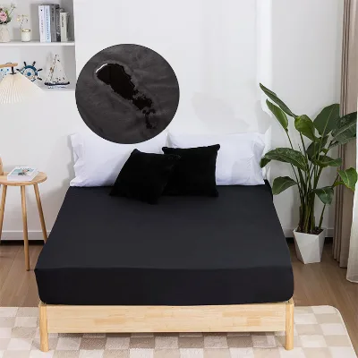 Moisture Wicking Blended Knitting Bamboo Charcoal Fiber Waterproof Mattress Protector with 400TC Thread Count for Hotel Use