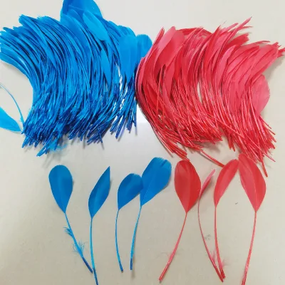Factory Direct Selling Cheap Price Goose Feather Down 6-8" Bleached Dyed Stripped Goose Feathers by Piece