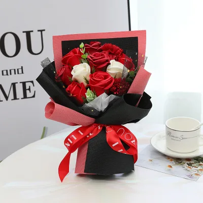 Valentine's Day Rose Soap Bouquet Carnation Rose Flower Mother's Day Gift Birthday Wedding Lady's Day Present