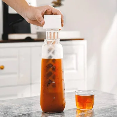 Iced Coffee Maker Cold Brew Pitcher & Tea Infuser 550ml 750ml Portable Outdoor Sealing and Leakage Prevention