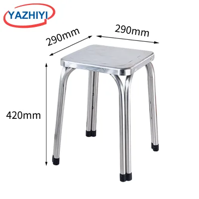 YAZHIYI Stainless Steel Square Stool Non Slip Waterproof Low Stool For Bathroom Kitchen Home Elder Kids Shoe Changing