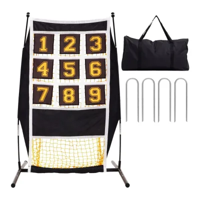 Large Ball Collection System Solo Practice Backyard Park Field Portable Baseball Throwing Trainer Net with Carry Bag