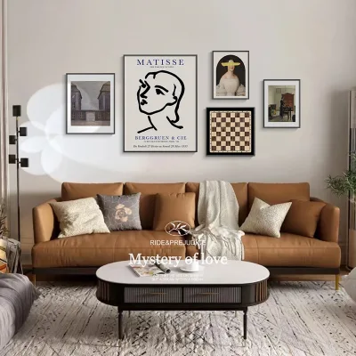 JZ Living Room Decorative Abstract Canvas Print Poster Nordic Print Painting Wall Photo Frame Set