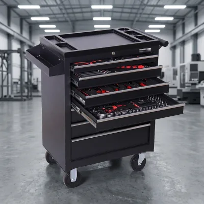 High Quality 7-Drawer Heavy Duty Iron Tool Trolley Metal Tool Storage OEM/ OBM Support for Warehouse Workshop