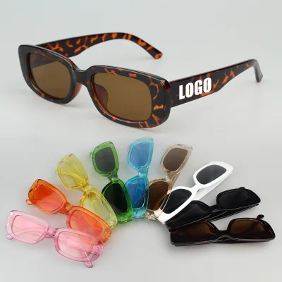 Hot Trendy Small Square Frame Women Retro Vintage Rectangle 100% UV400 Protection Sunglasses for Daily Outdoor Beach Vacation
