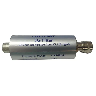 Highfly Anti-interference clear Digital Female to Male Connector Flexible 5-694MHz LTE 5G Filter for TV Antenna