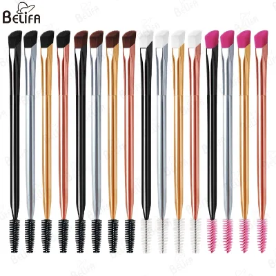 New Square Slanted Makeup Eyebrow Brush Smooth Concealer Brush Canvas Stiff Brow Square Concealer Brush for Eyebrow