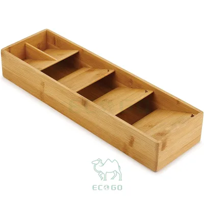 Modern Compact Bamboo Cutlery Organizer by Drawer Store - Ideal for Kitchen Space Optimization