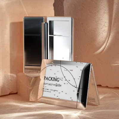 Aesthetic Cosmetic Packaging Rectangle Eyeshadow Blush Case Mirror Fashion Eyeshadow Palette Recycled Materials Customizable ABS