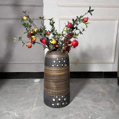 Flower Vase Black Printed Iron Metal Vase Small Flower Vase for Wedding Table Centerpiece Decorations Home Decor