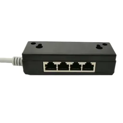 RJ45 Network Splitter Cable 1 Male to 4 Female Adapter for Ethernet CAT.6A STP LAN with 8p8c Design and 1 Year Warranty