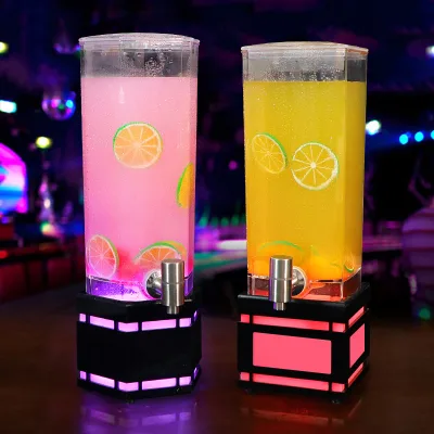 Customized Logo 2L 3L Colorful LED Beer Tower Dispenser with Acrylic Metal Construction Durable Cold Beverage Dispenser