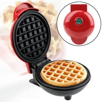 Portable Mini Electric Waffle Machine-Home Breakfast Maker Love Sandwich Feature Class Energy Efficiency Interchangeable