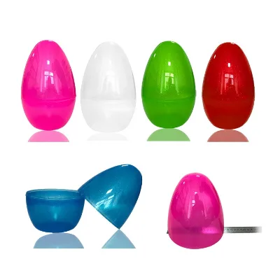 China Factory 26X17cm Cheap Big Plastic Colorful Happy Easter Hunter Ornament PP Plastic Egg Openable Ball Capsule