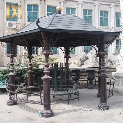 Factory Direct Fashion Classic High Quality Modern Garden Rectangle Cast Iron Gazebo