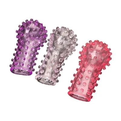 Finger Stimulators Spikes Flexible Textured Sex Toys Clit G-Spot Dotted Sleeve Clenched Masturbation Barbed Unisex