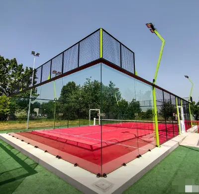 KDK Curly Grass Technology Panoramic Padel Tennis Court Outdoor Glass Steel Column with Color Paddle for Tennis Enthusiasts