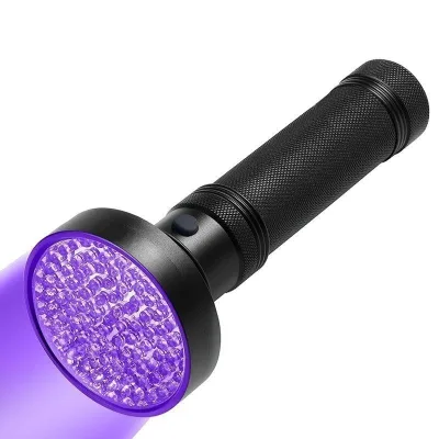 Vegetable Inspection 100-LED Purple Light UV Lamp Scorpion-Detection Flashlight Aluminum Alloy Construction No.5 Battery Powered