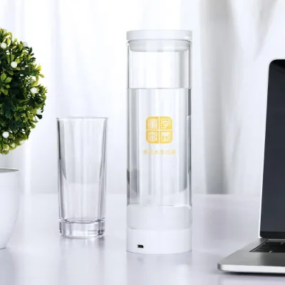 Portable 2.4G Wireless Transmission Cover Hydrogen Water Bottle Advance SPE PEM Base Alkaline Ionized Water Glass Bottle