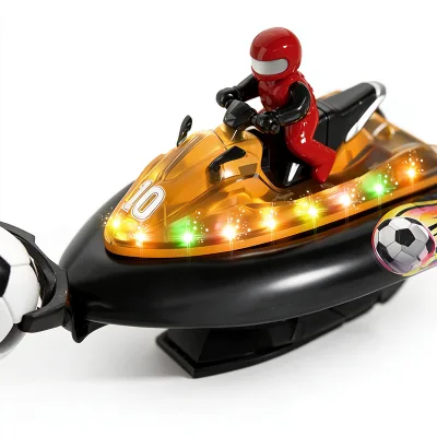 2.4G RC Bumper Jet Ski Football Battle Boat Color LED Lights Waterproof Pool Racing Remote Control Toy Boat for Kids