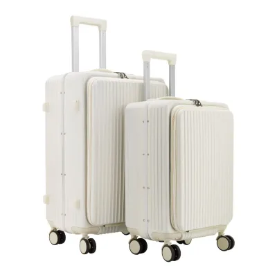 2024 New High Quality 18/20/24 Inch Front Opening Luggage Sets Factory Direct Sales Large Capacity Carry-On Suitcase/Bag