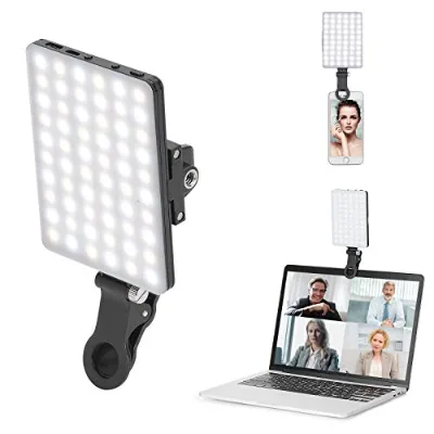 Jingying Adjusted 3 Light Modes Phone 3000Mah Rechargeable Clip Video Led Selfie Light for Phone Pad Camera Laptop