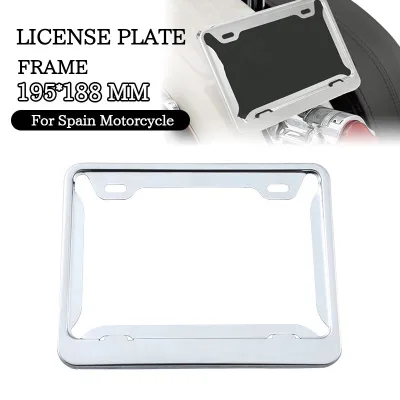 195*188mm Aluminum Silver No Drill Motorcycle Cnc License Plate Holder Motorcycle