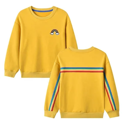 2023 Winter New Plush Warm Kids Pullover Sweater Solid Color O Neck Fleece Sweatshirt for Boys and Girls