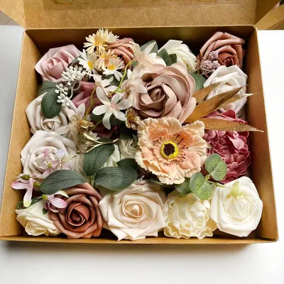 DIY Hand-Holding Artificial Flowers for Wedding Event Decoration Elegant Holding Flowers in Hand Design