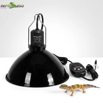 REPTIZOO Manufacturer Dimming Thermostat with Accurate Sensor 20-50C ETL E26 150W Reptile Light Fixture for Vivarium