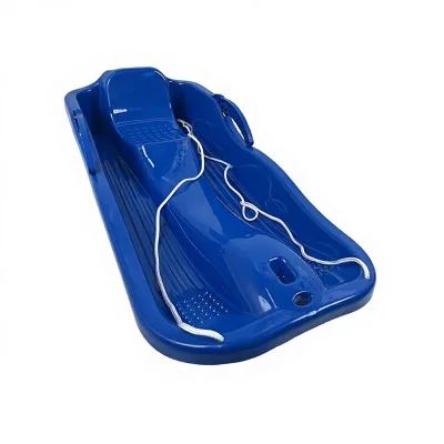 All-Age Sit-On Snow Sled Flat Base Ergonomic Backrest Side Handles, Front Pull Ropes Safe & Fun Winter Sliding
